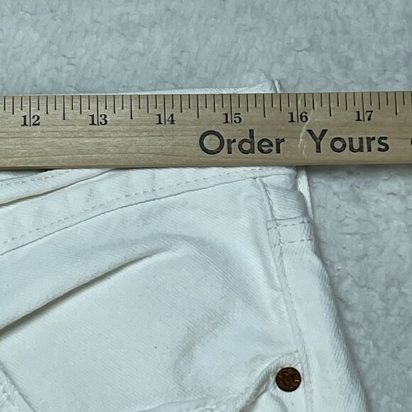 Levis 501 Jeans Womens 30x28 White Button Fly Straight Leg Distressed High Rise - Picture 5 of 12
